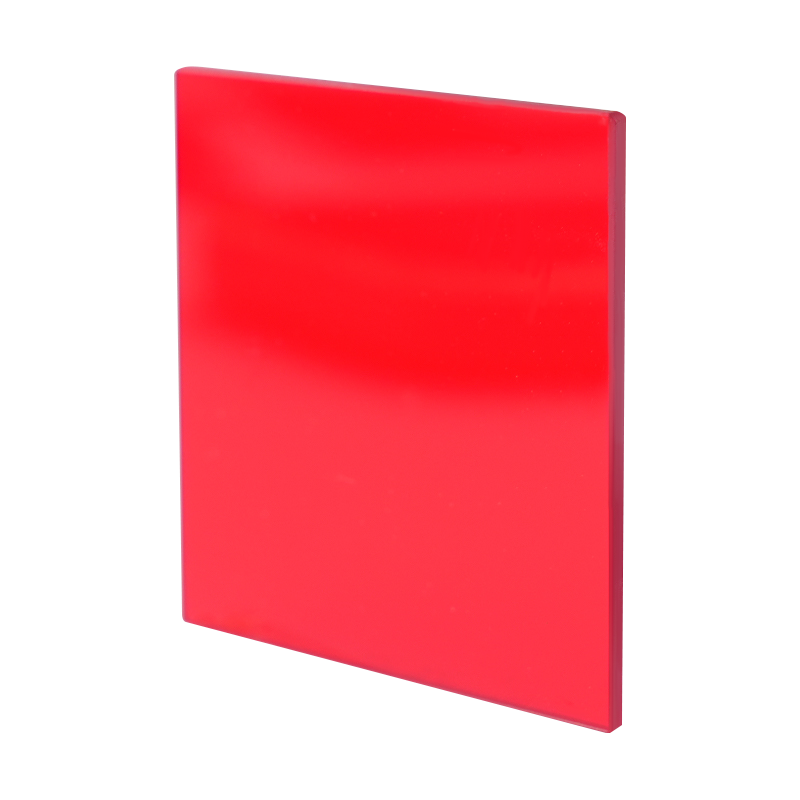 Filtre en verre coupé rouge